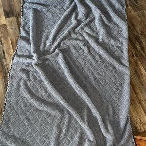 Vera Bradley Gray Quilted Plush Throw Blanket